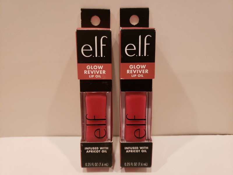 ELF – Lot Of 2 – Glow Reviver Lip Oil Infused With Apricot Oil – Rose Envy – NIB