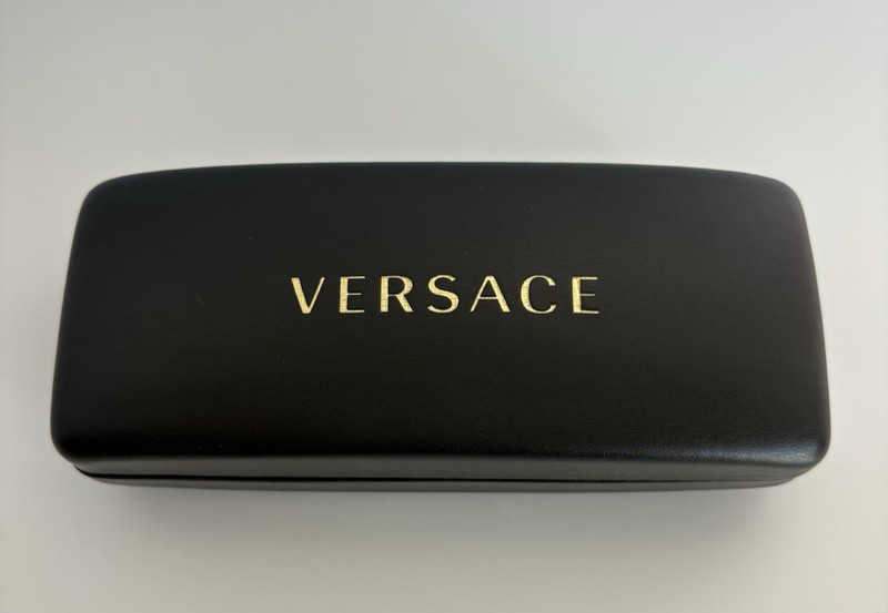 Versace Black Leather Hard Clamshell Sunglasses Eyeglasses Case With Cloth gallery