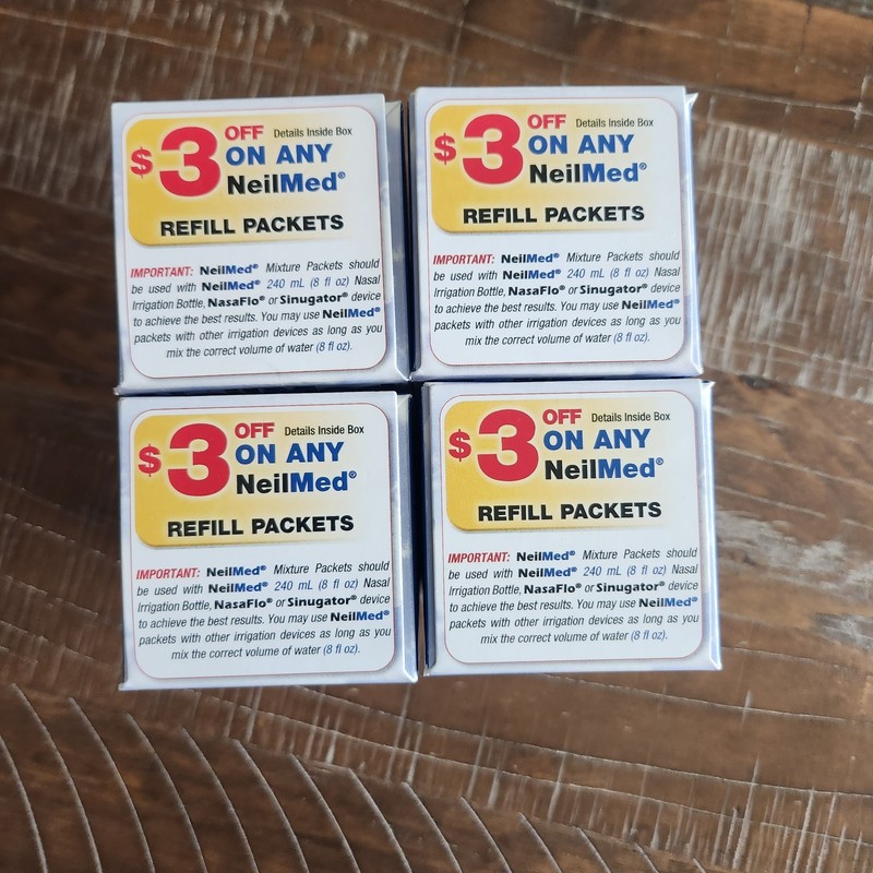LOT OF 4 NeilMed Sinus Rinse Bottle 8 OZ + Saline Packet Sinus Relief EXP2029 gallery