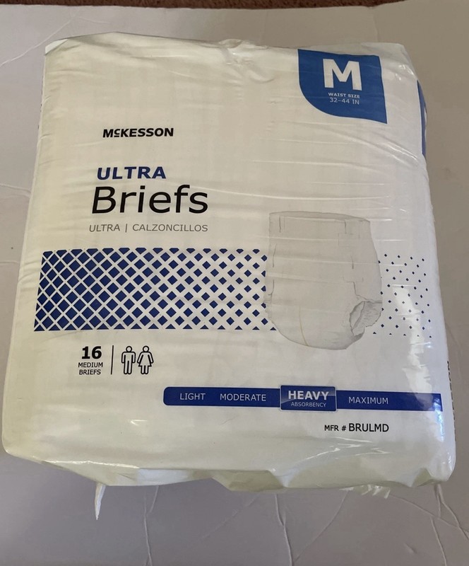 New Adult Briefs, NEW McKESSON ULTRA ADULT UNDERWARE, Size Medium, Pack Of 16