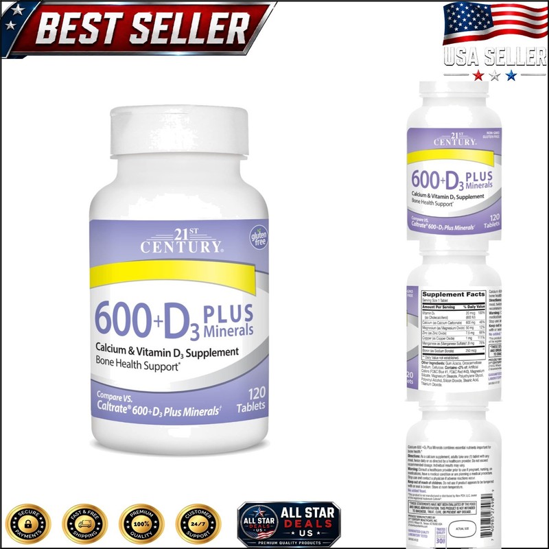 Economy Calcium Supplement – 120 Caplets with Vitamin D3 & Essential Minerals