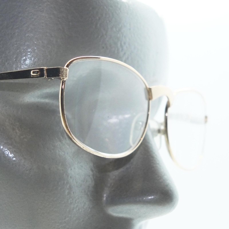 Reading Glasses Small Rectangle Flat Bridge No Fuss Gold Metal Frame +1.75 Lens