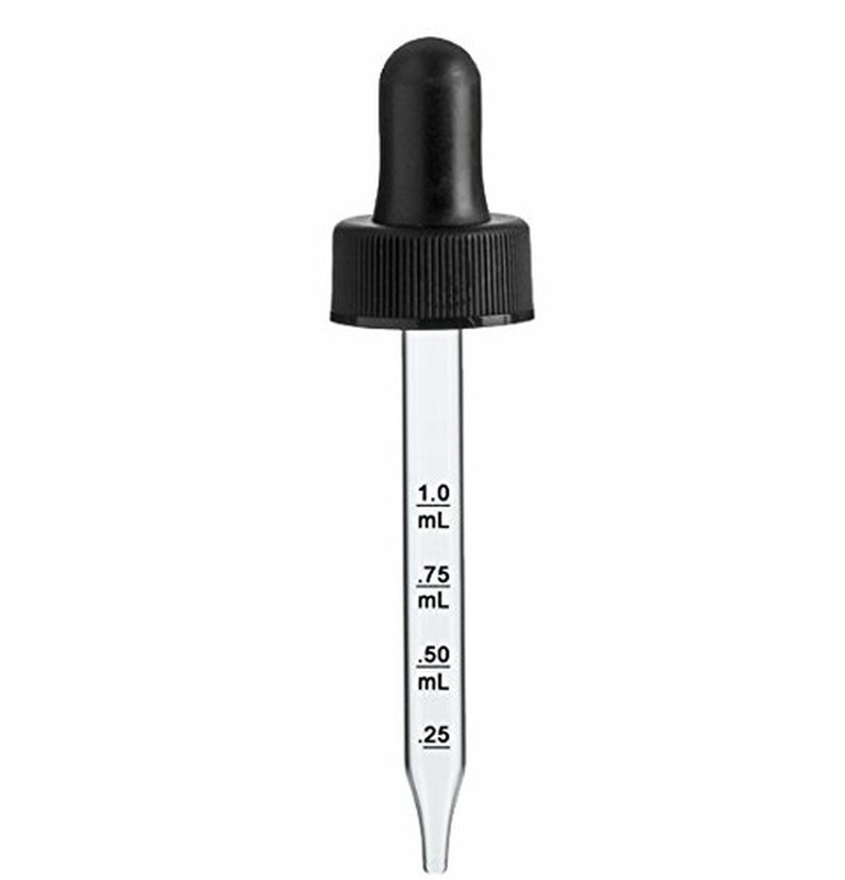 12 Pcs, 20-400 Glass Dropper with Graduated Marks 7x89mm for 2oz Boston Round