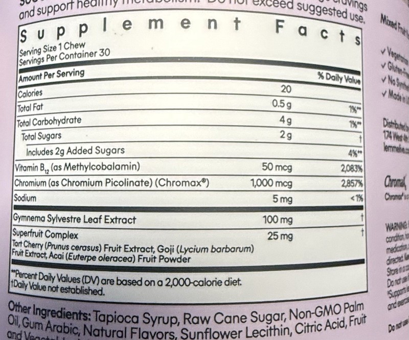 Lemme Curb Cravings Support Soft Chews 30 count exp: 09/2027 gallery