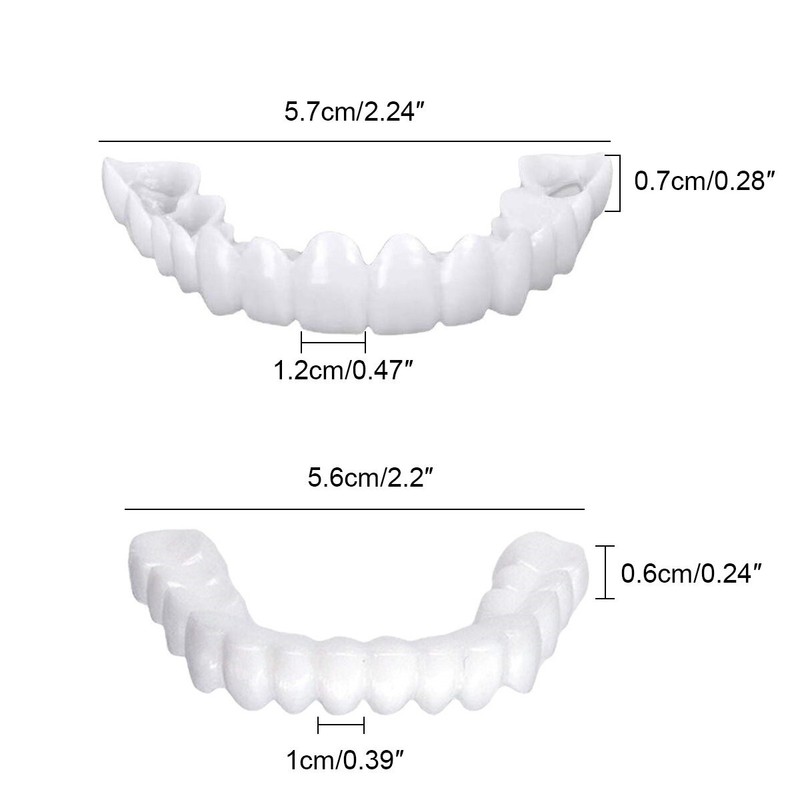 Snap On Veneers Upper & Lower Set - Instant False Teeth Covers No Adhesive klw gallery