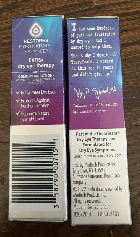 2 Packs Of Theratears EXTRA - Dry Eye Therapy- 0.5 FL Oz(15 mL) EXP: 08/26,11/26 gallery