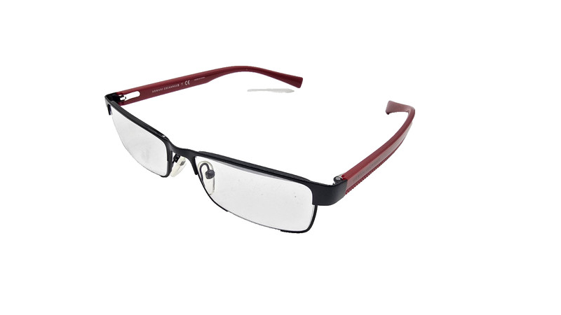 ARMANI EXCHANGE AX 1009 6036 SHINY BLACK/RED AUTHENTIC EYEGLASSES 53-16