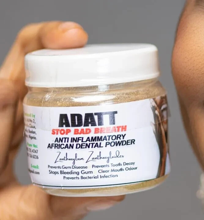Adatt Anti-Inflammatory African Dental Powder | Natural, Toothache Relief – 4 oz