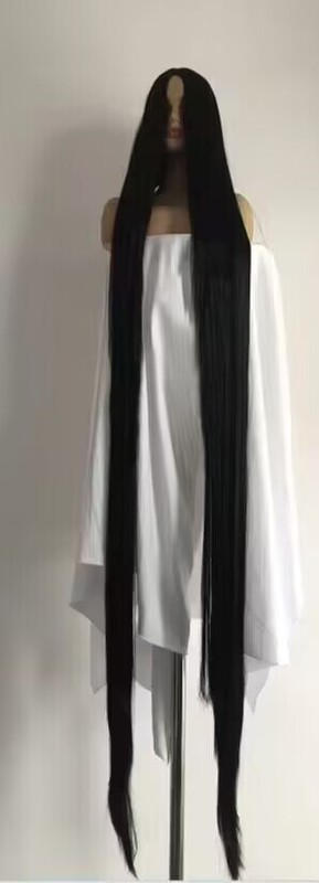 200CM/75inch Long BlackFashion Straight Wigs Cosplay Party wig
