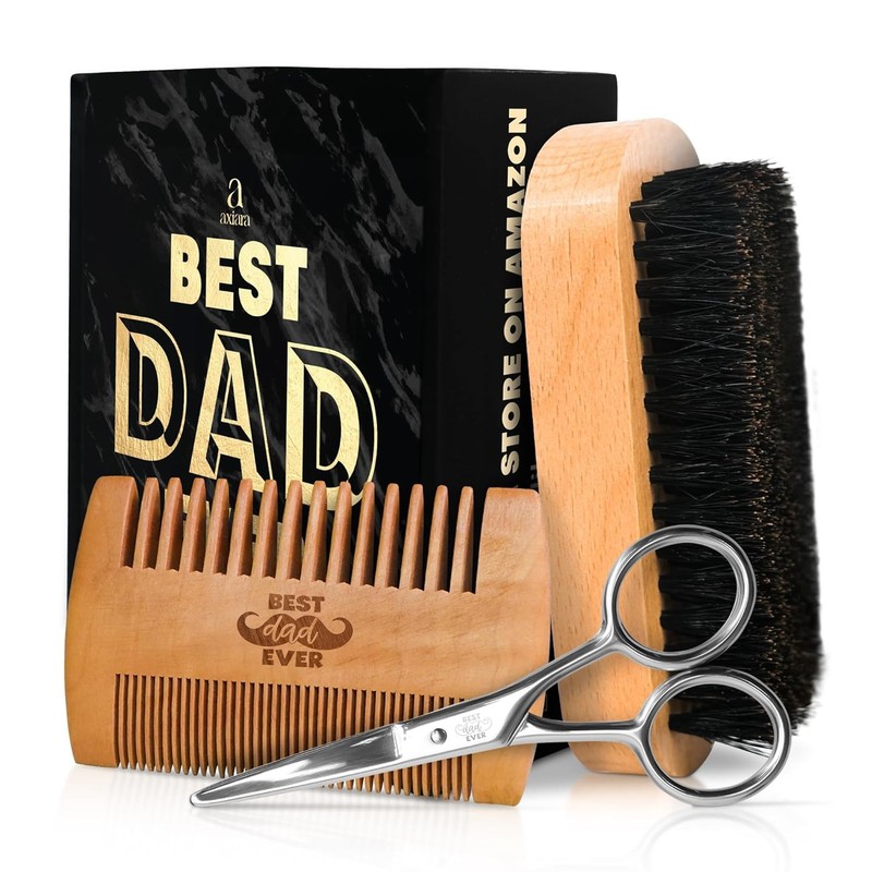 Fathers Day Gifts for Dad Personalized Beard Kit Men Grooming Tools Care Kit