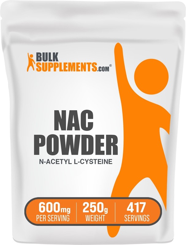 BulkSupplements N-Acetyl L-Cysteine (NAC) Powder 250g – 600 mg Per Serving