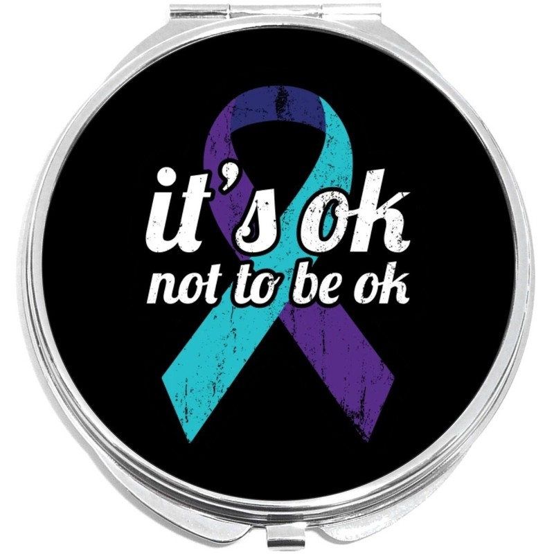 Suicide Awareness Ok Not To Be Ok Compact with Mirrors – for Pocket or Purse