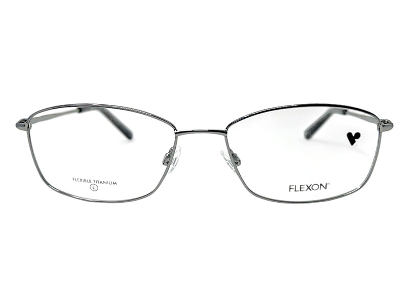 AUTHENTIC & NEW – FLEXON – W3040 041 56/18/140 – SHINY SILVER EYEGLASSES & CASE