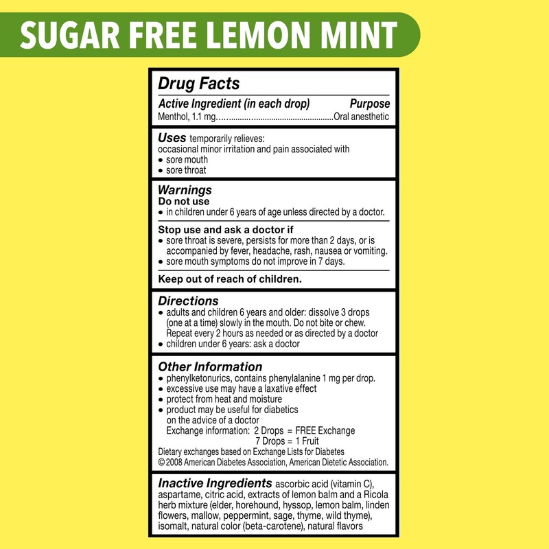 Ricola Sugar Free Lemon Mint Throat Drops 45 Count Soothing Menthol Relief gallery