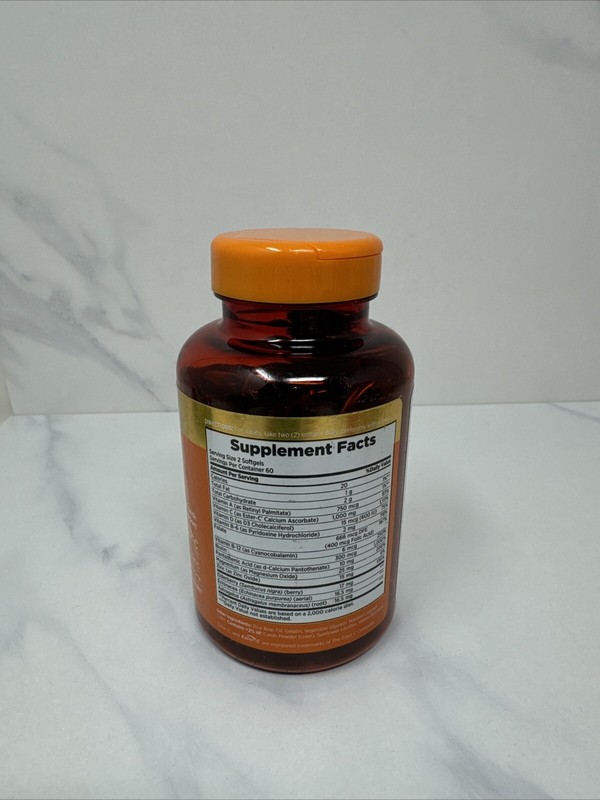 Nature's Bounty Immune 24 Hour+ Vitamin C, D, Zinc 120 Softgels Exp 06/2026 New gallery