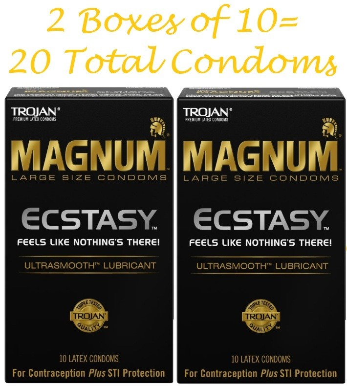 Trojan Magnum Large Ultrasmooth Lubricant Ecstasy Latex Condoms 2*10 ct=20 Total