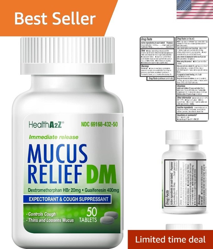 Mucus Relief DM | Dextromethorphan HBr 20mg | Guaifenesin 400mg | No Benzene …