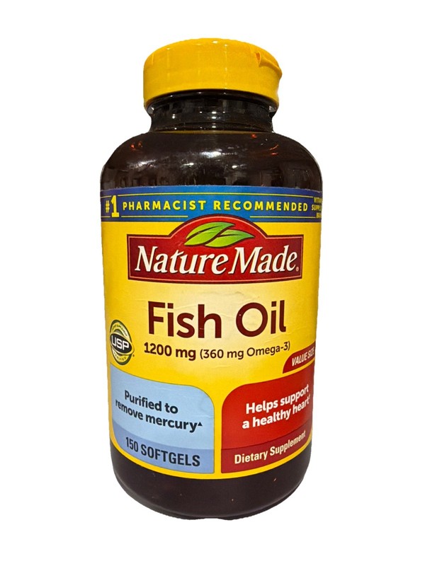 Nature Made Fish Oil 1200mg 360mg Omega-3 EPA DHA 150 Softgels Exp 08/26 – 12/26