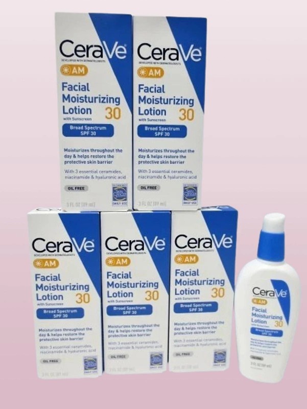 CERAVE AM FACIAL MOISTURIZING LOTION SPF30 W/ SUNSCREEN 3 OZ 09/2027 5PC DETAIL
