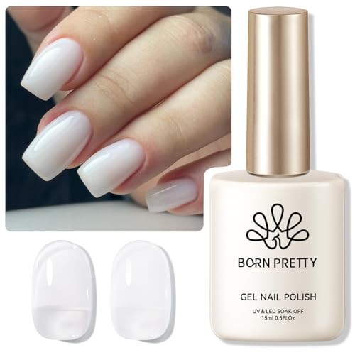 Milky White Gel Nail Polish Jelly White Sheer Translucent Neutral milky white gallery
