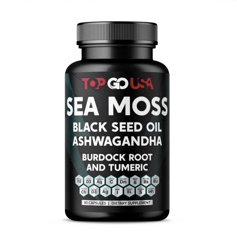 3 Pack Sea Moss Black Seed Oil Ashwagandha Burdock Root Turmeric 270 Capsules gallery