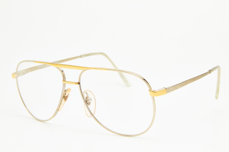 FILOS 4688 GJ 54 Silver/Gold Rocker Bicker Pilot Glasses Vintage 80s👓Unisex gallery