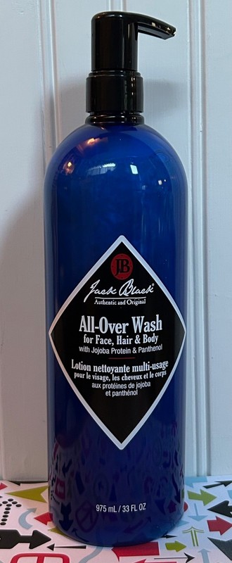 JUMBO JACK BLACK ALL-OVER WASH BODY FACE HAIR CLEANSER 33oz JOJOBA PANTHENOL
