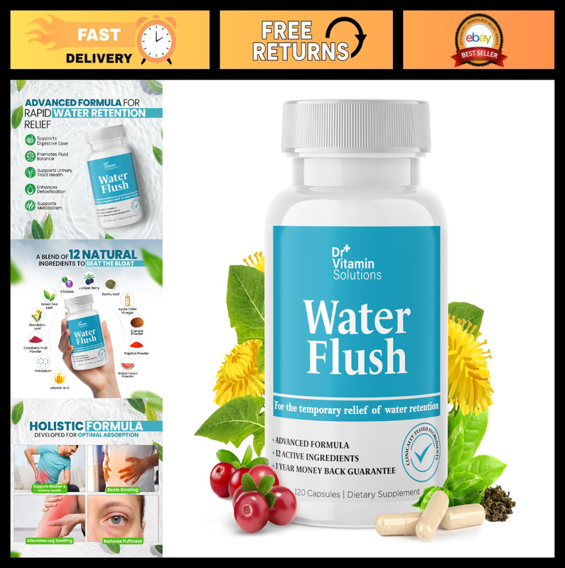 Weight Control Diuretic Pills – Reduce Bloat & Swelling, Green Tea & Cranberry,