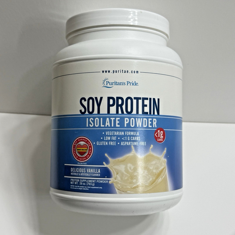 Puritan’s Pride Soy Protein Isolate Powder Vanilla – 28 oz Powder – EXP 02/28