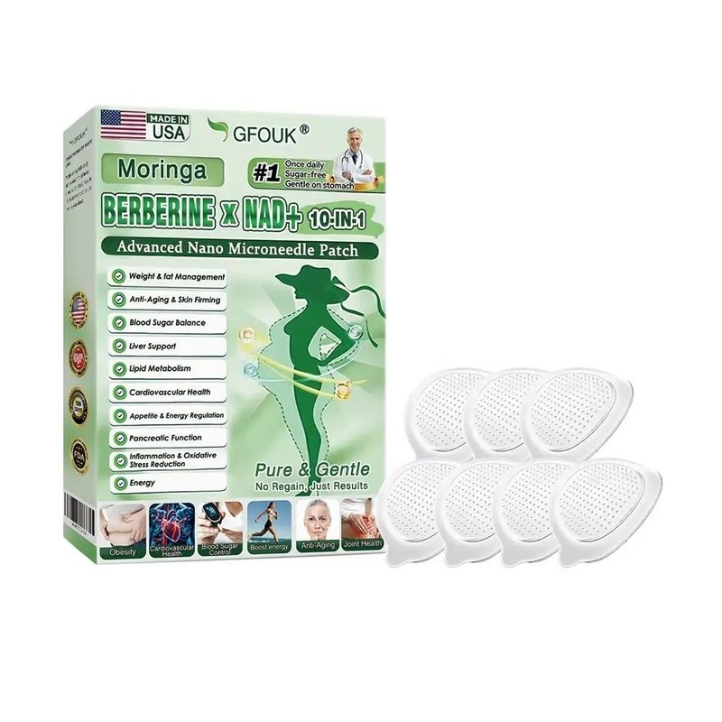 Moringa Berberine x NAD+ 10-in-1 Advanced Nano Microneedle Patch Weight Loss gallery