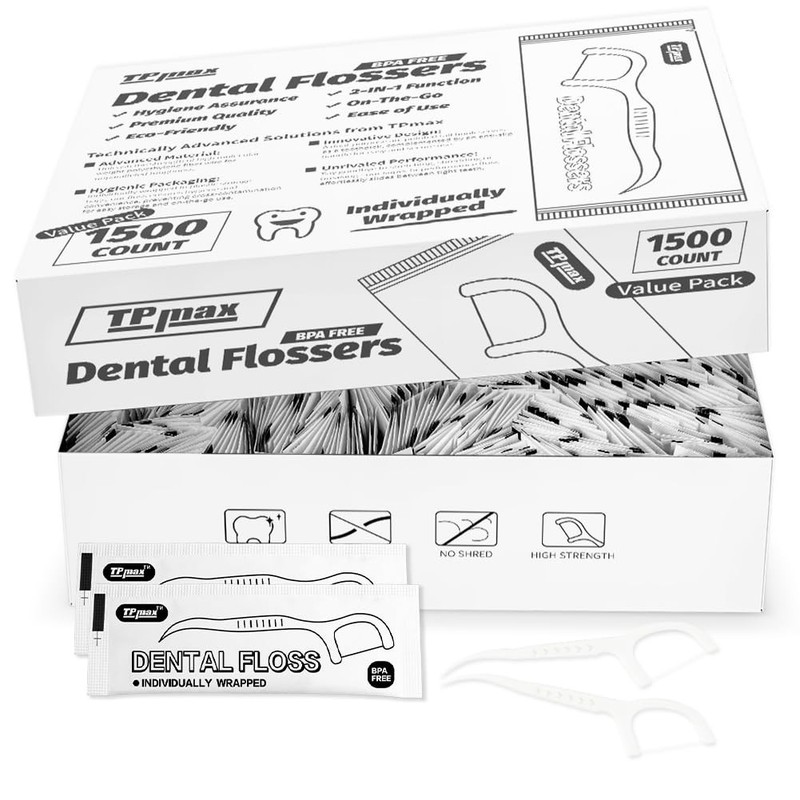1500 Count Dental Flossers - Individually Wrapped Floss Picks for Travel, Office gallery