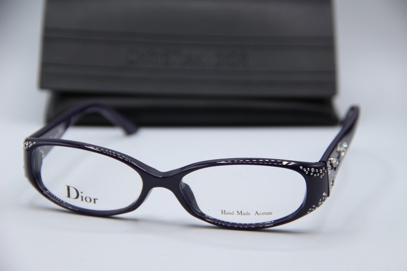 NEW CHRISTIAN DIOR CD 7063J 0T7 PURPLE CRYSTAL AUTHENTIC FRAMES EYEGLASSES 54-15