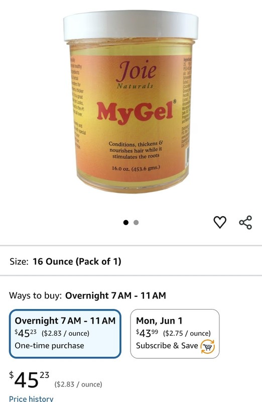 Joie Naturals MyGel Thickening Hair Gel, Clear, Cucumber & Ginseng, 16 oz gallery