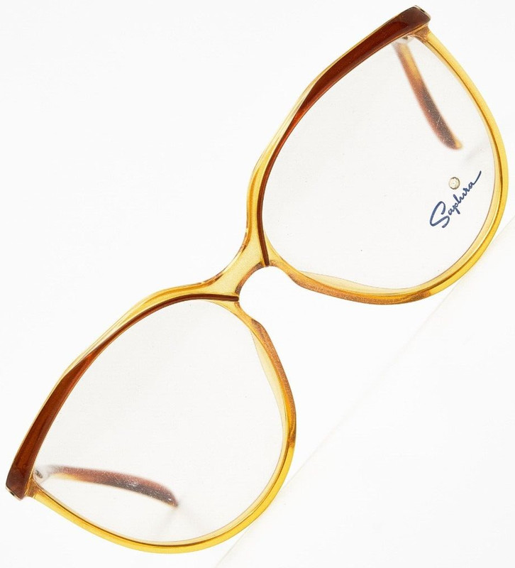 SAPHIRA 4101 56 Brown Oversized Butterfly Frame Glasses Vintage 80s👓Women
