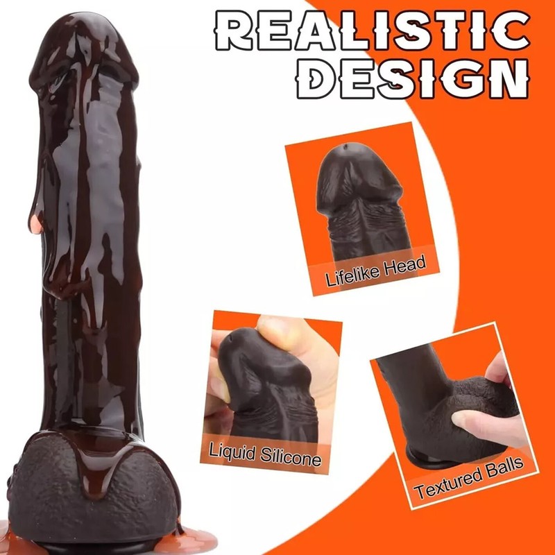 Remote Control Telescopic Realistic Thrusting Vibrator Massage Toys Women Brown gallery