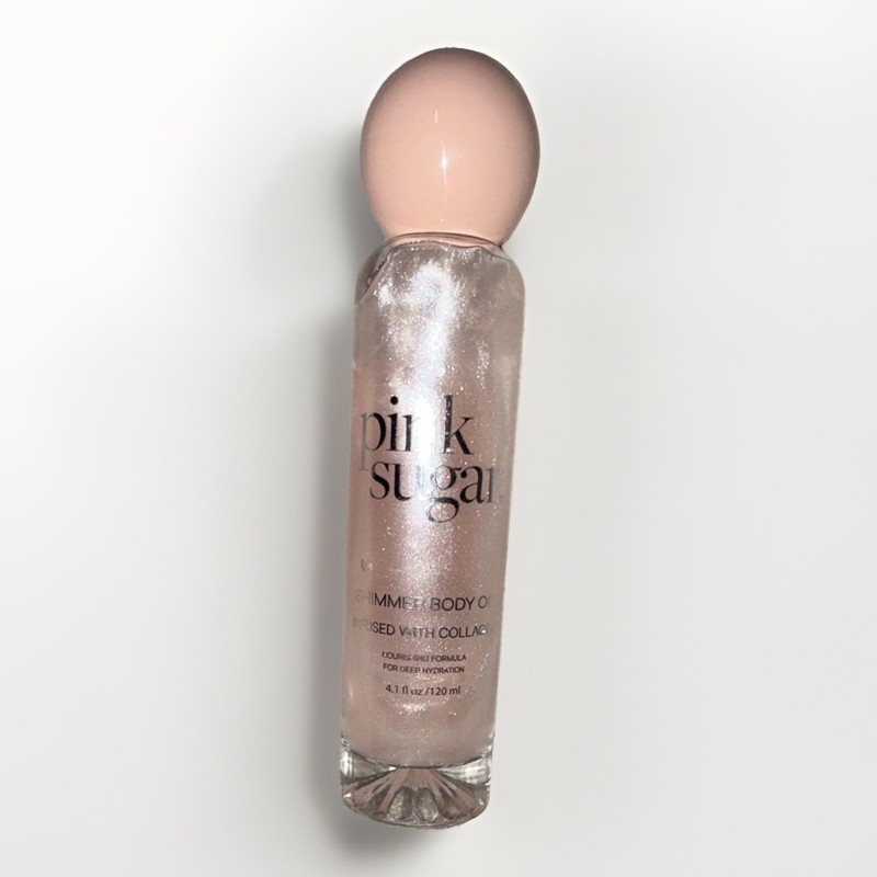Pink Sugar Shimmer Body Oil w/ Collagen Full Body Moisturizer 4.1 fl oz
