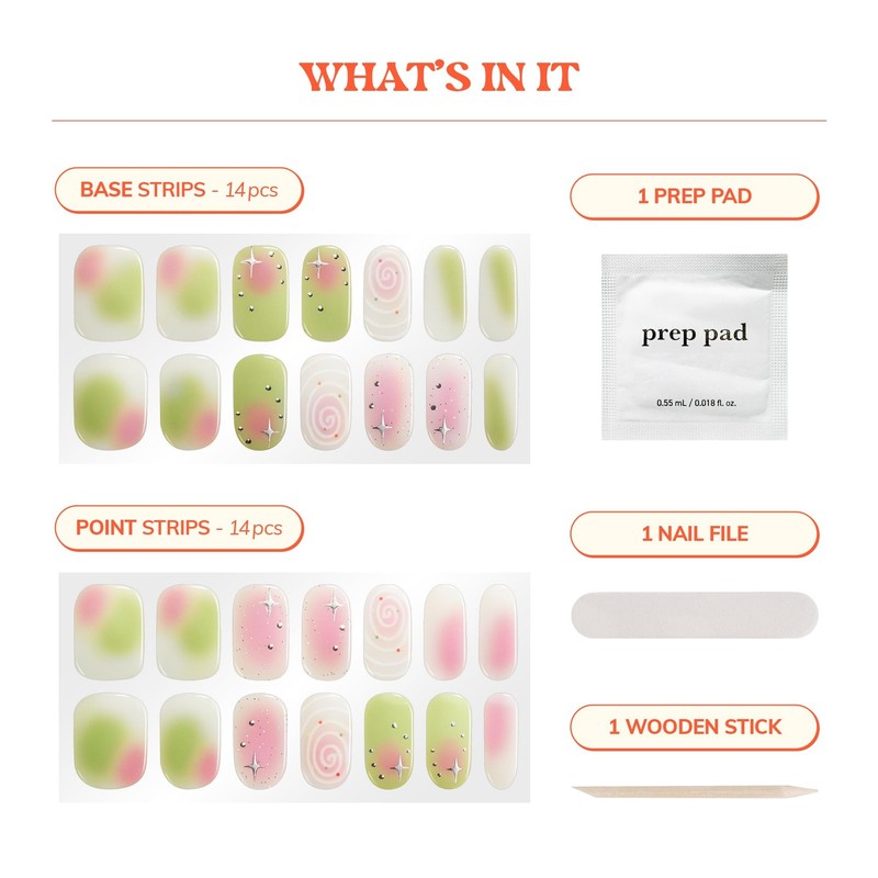 Semi Cured Nail Strips | No Lamp Needed | Fall, Glam, Pink | Easy Apply & Rem... gallery