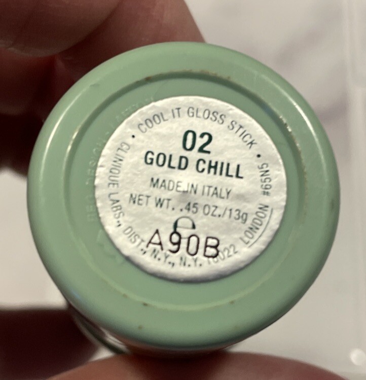 Vintage CLINIQUE Cool It Gloss Stick 02 GOLD CHILL .45oz / 13g RARE! gallery