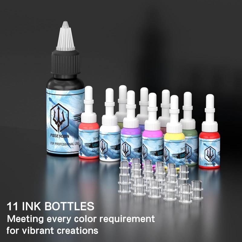 POSEIDON Cordless Tattoo Pen Kit with 2×1600mAh Batteries & Complete Starter Set gallery