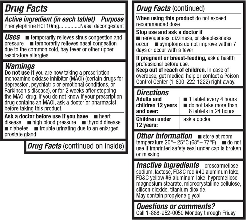 300 Ct. Decongestant PE Phenylephrine HCl Non-Drowsy Nasal & Sinus Congestion gallery