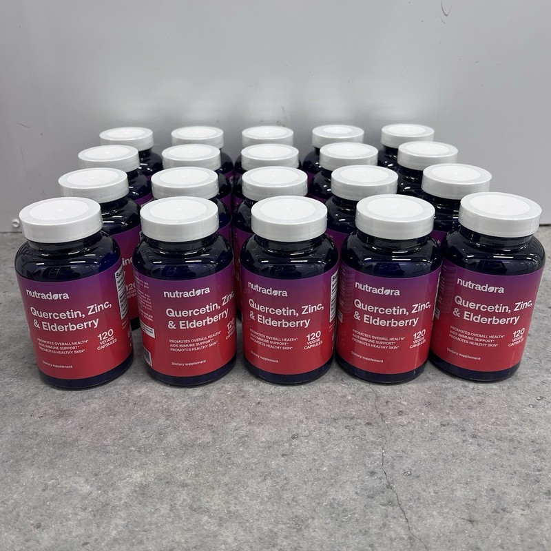 20 PACK Nutradora Quercetin Zinc & Elderberry 1000mg Per Serving Veggie Capsules