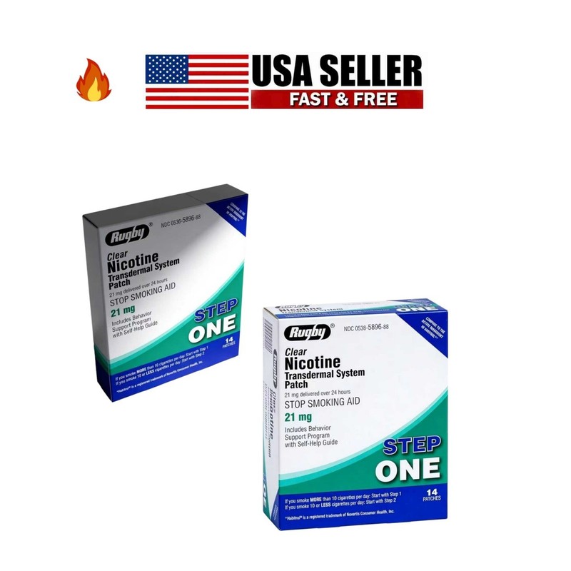 NEW 1 Pack Rugby Clear Nicotine 21mg Transdermal System Patch Step Exp 06/2028