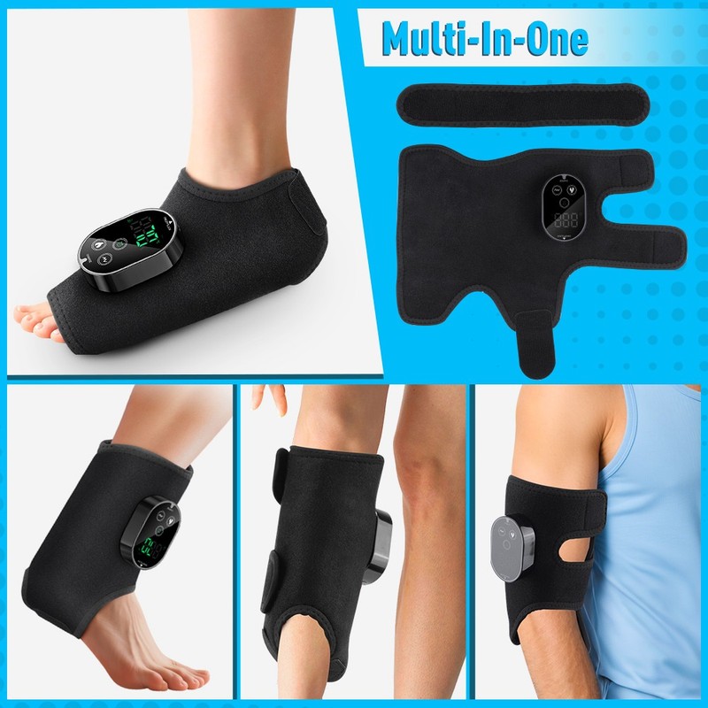 4-in-1 Electric Foot Ankle Massager Brace Pain Relief Heating Vibration Therapy gallery