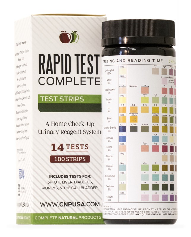 Rapid Test Complete – Urinalysis Test Strips 100ct UTI & pH Strips