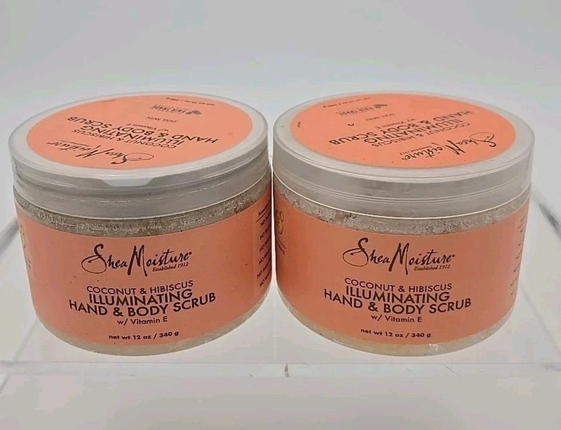 Shea Moisture Coconut & Hibiscus Hand & Body Scrub w/ Vitamin E, 12 oz 2 PACK