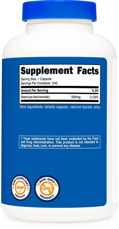 Nutricost Niacinamide (Vitamin B3) 500mg, 240 Capsules - Flush Free, Gluten Free gallery