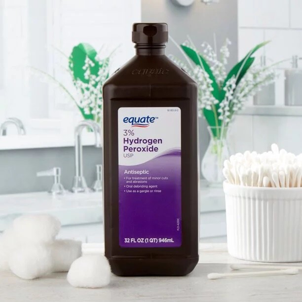 Equate 3% Hydrogen Peroxide Liquid Antiseptic - 32 fl oz, Pack of 6 gallery