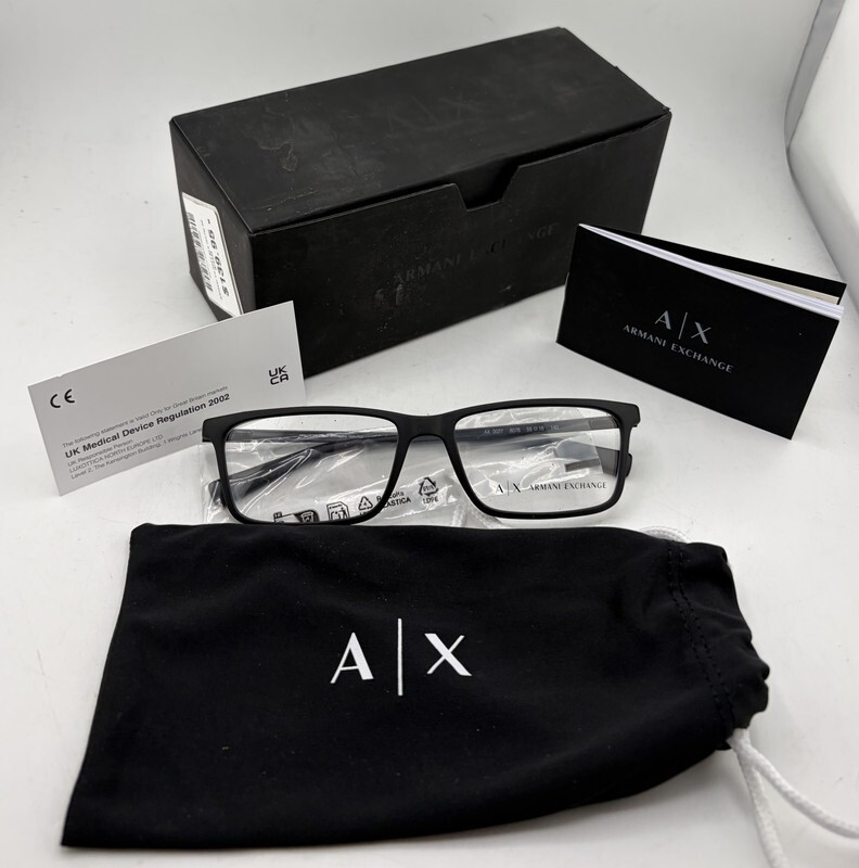 ARMANI EXCHANGE 0AX3027 MENS EYEGLASSES GLASSES FRAMES 55-16-140 BLACK 8087
