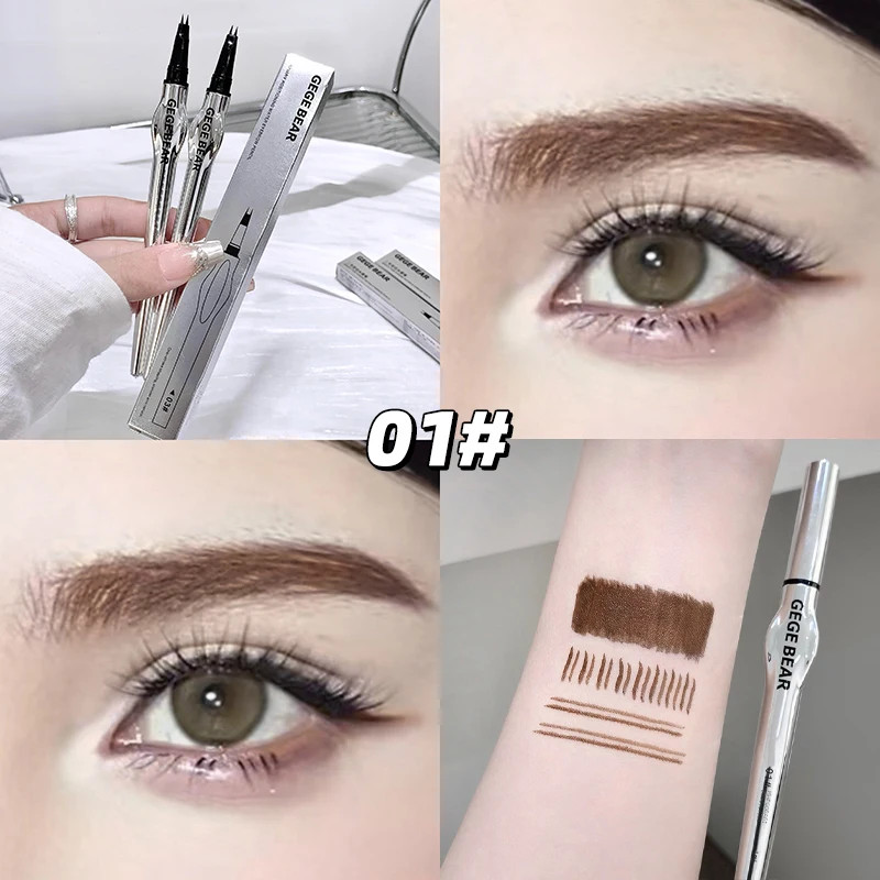 Two-Prong Eyebrow Pen For Women Gege Bear Long-lasting Natural Strokes Waterproo