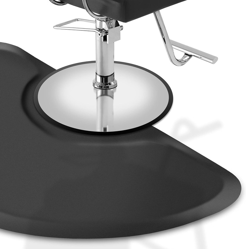 3 ft. x 4 ft. Salon & Barber Shop Chair Anti-Fatigue Mat - Black Semi Circle ... gallery